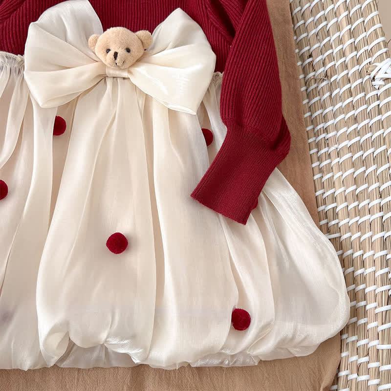 Knitting&organza Split Joint Long Sleeve Midi Dresses - image 8