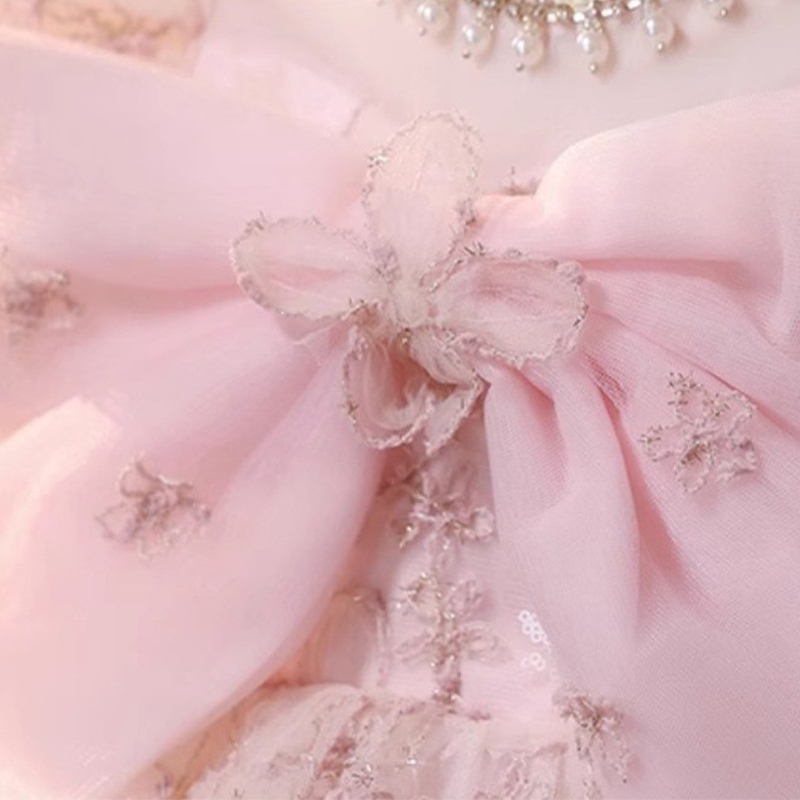 Jacquard Bow Short Sleeve Midi Dresses - image 8