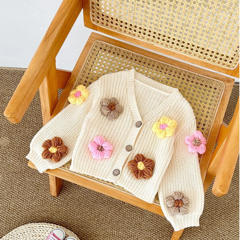 100% Cotton Flora Rosette Long Sleeve Regular Outerwear - image 7