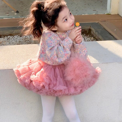 Yarn/wool Yarn Rosette Long Sleeve Regular Tops - image 9