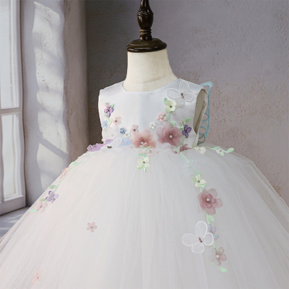 Mesh Rosette Sleeveless Mid-long Dresses - image 3