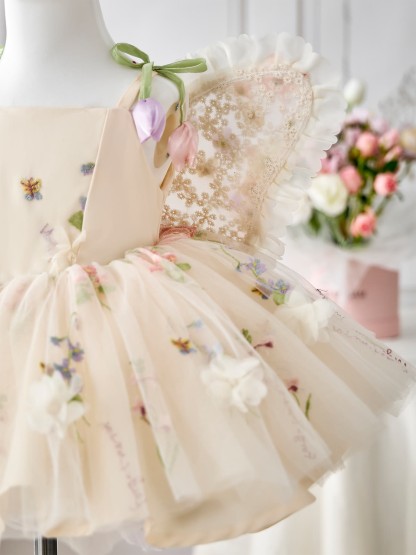 Mesh Rosette Sleeveless Midi Dresses With Hat And Wing - image 8