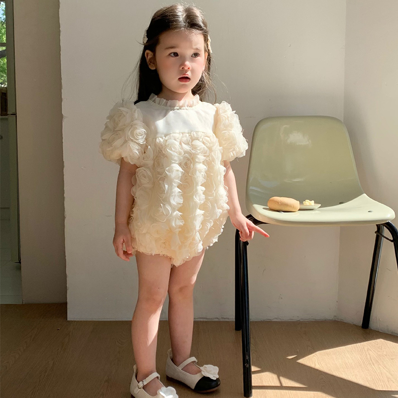 Cotton Rosette Short Sleeve Regular Bodysuit - image 5