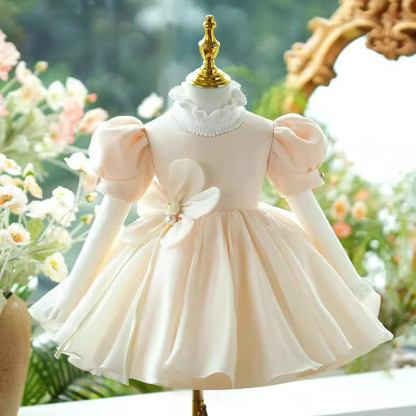 Organza Rosette Short Sleeve Midi Dresses - image 3