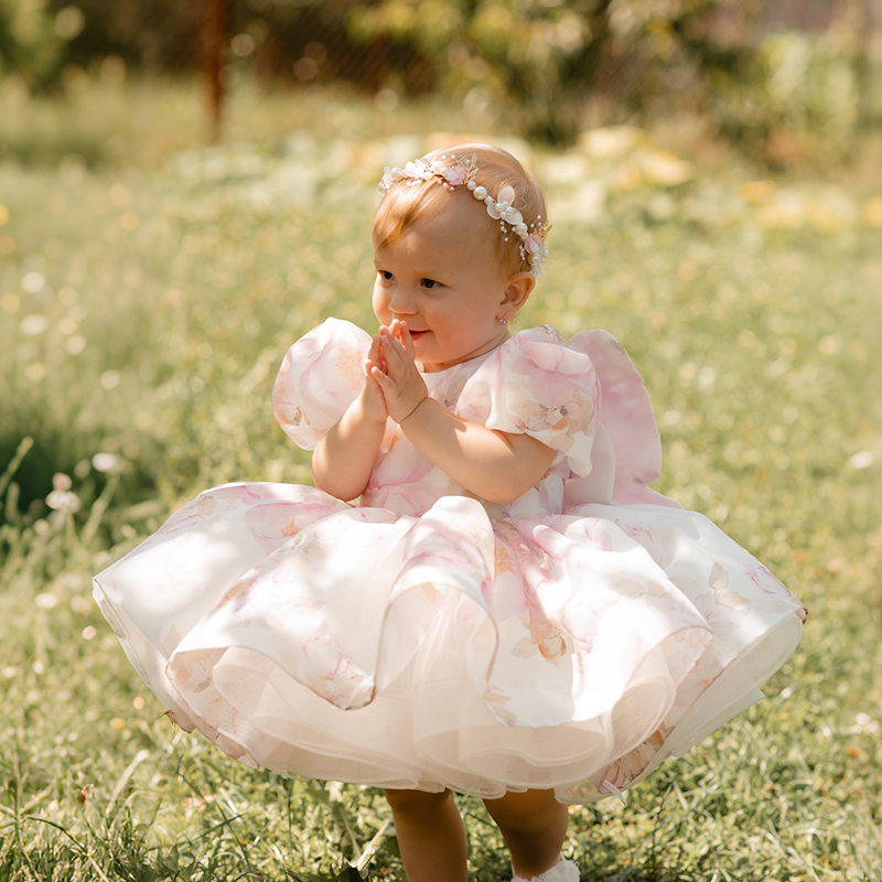 Organza Bow Printing Short Sleeve Midi Dresses - image 6