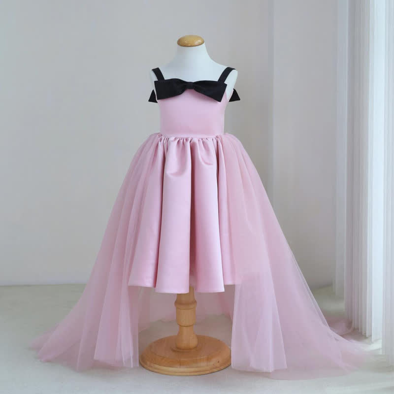 Satin & Mesh Bow Sleeveless Midi Dresses - image 3