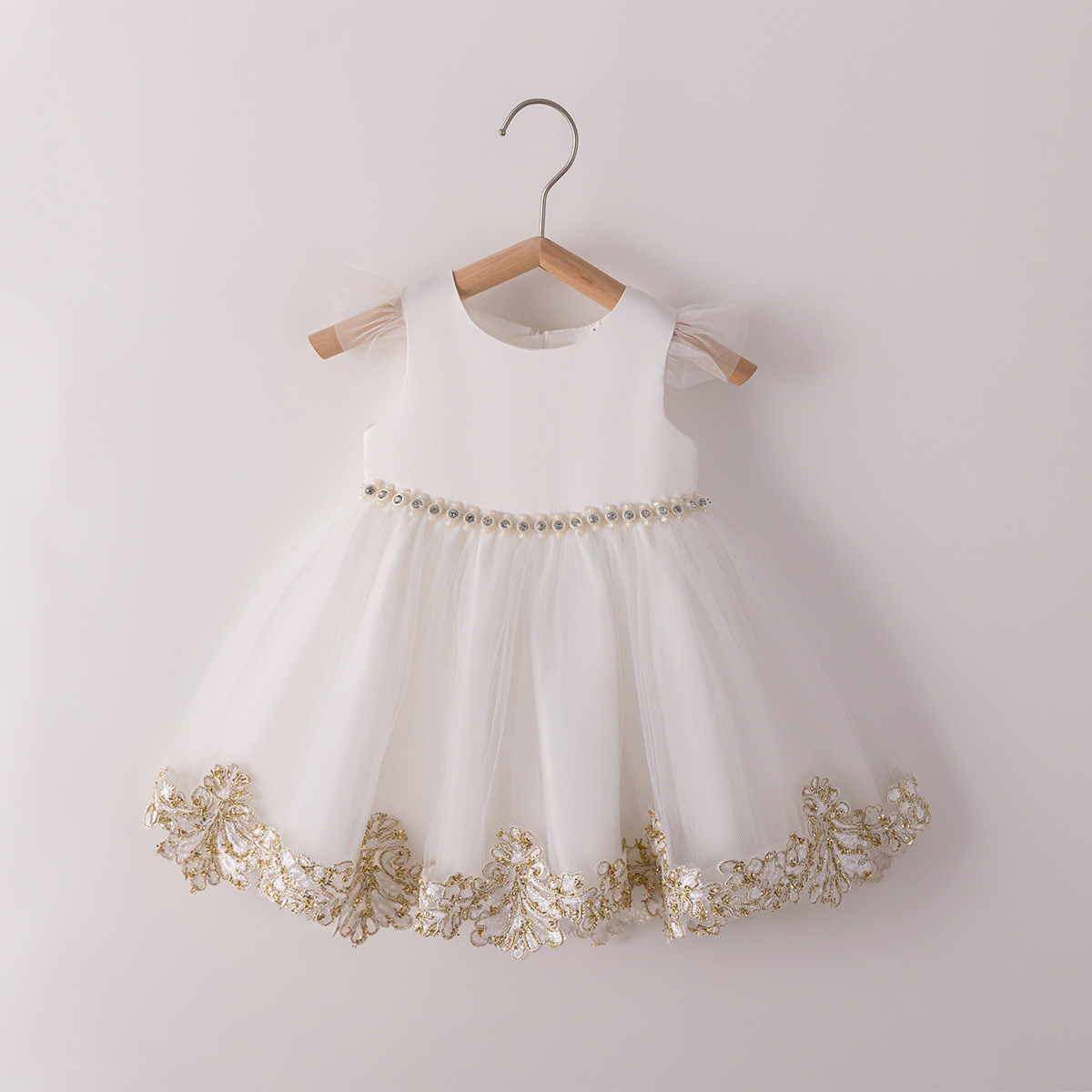 Mesh Lace Edge Pearl Sleeveless Midi Dresses - image 5