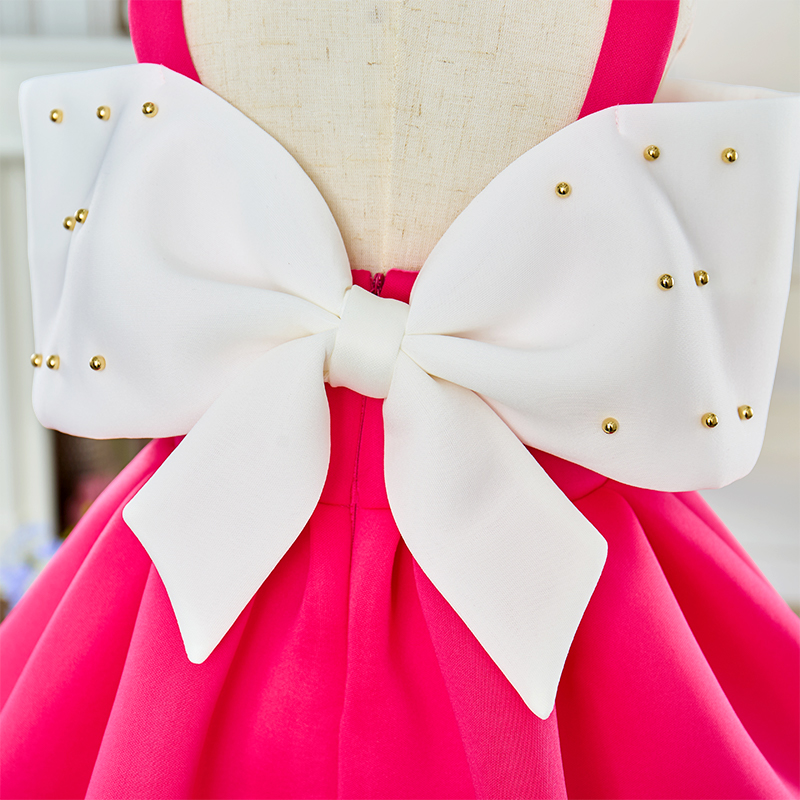 Scuba Knit Bow Short Sleeve Midi Dresses - image 7