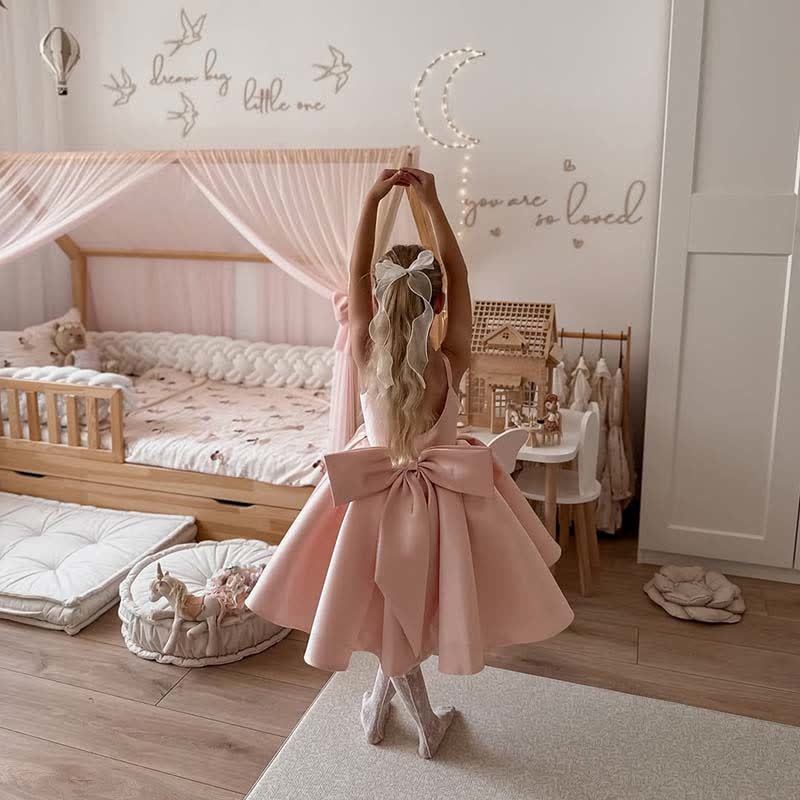 Satin Bow Sleeveless Mid-long Dresses - image 14