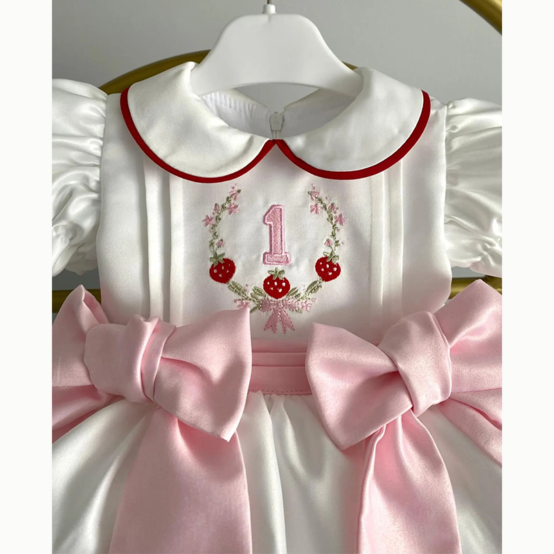 Satin Bow Short Sleeve Midi Dresses - image 6