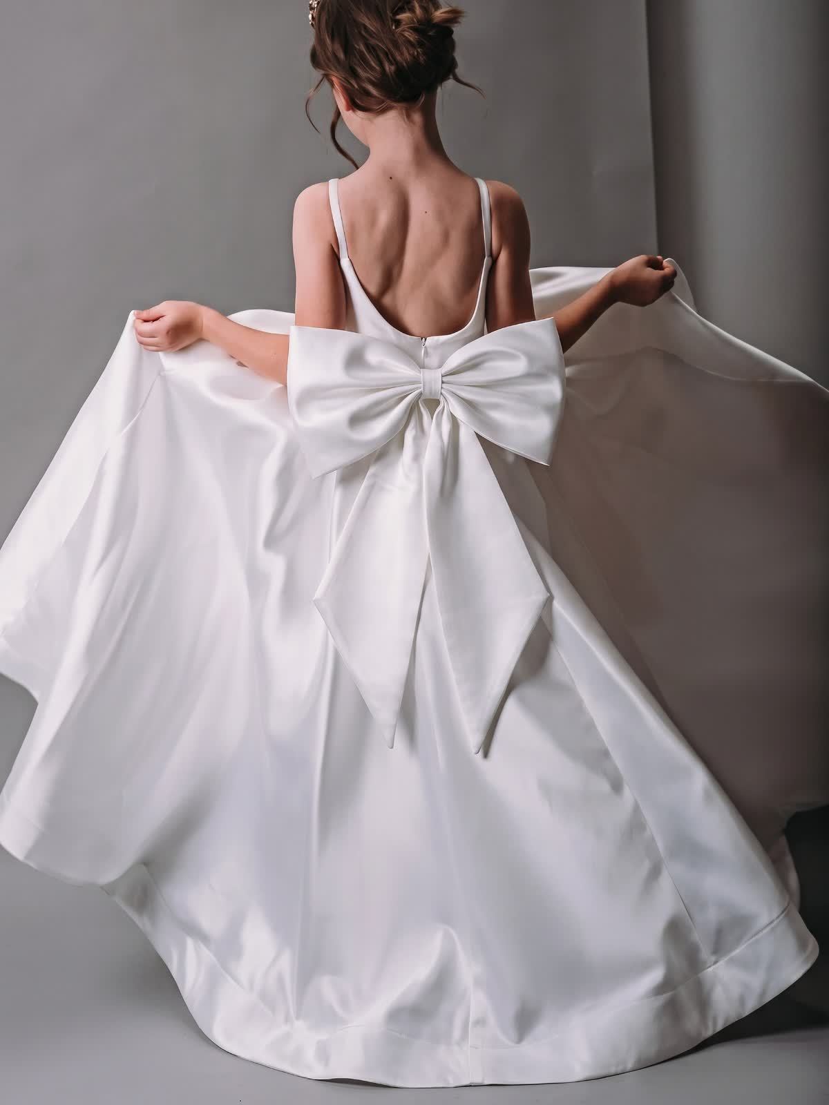 Satin Bow Sleeveless Maxi Dresses - image 14