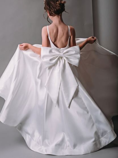 Satin Bow Sleeveless Maxi Dresses - image 14