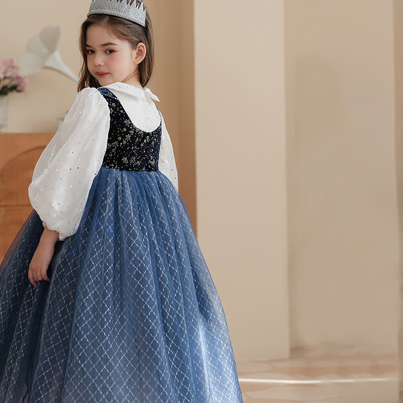 Mesh Lace-up Long Sleeve Maxi Dresses - image 7