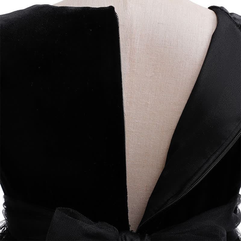 Chemical Fiber Blend Glitter Folds Short Sleeve Mid-long Dresses - image 6