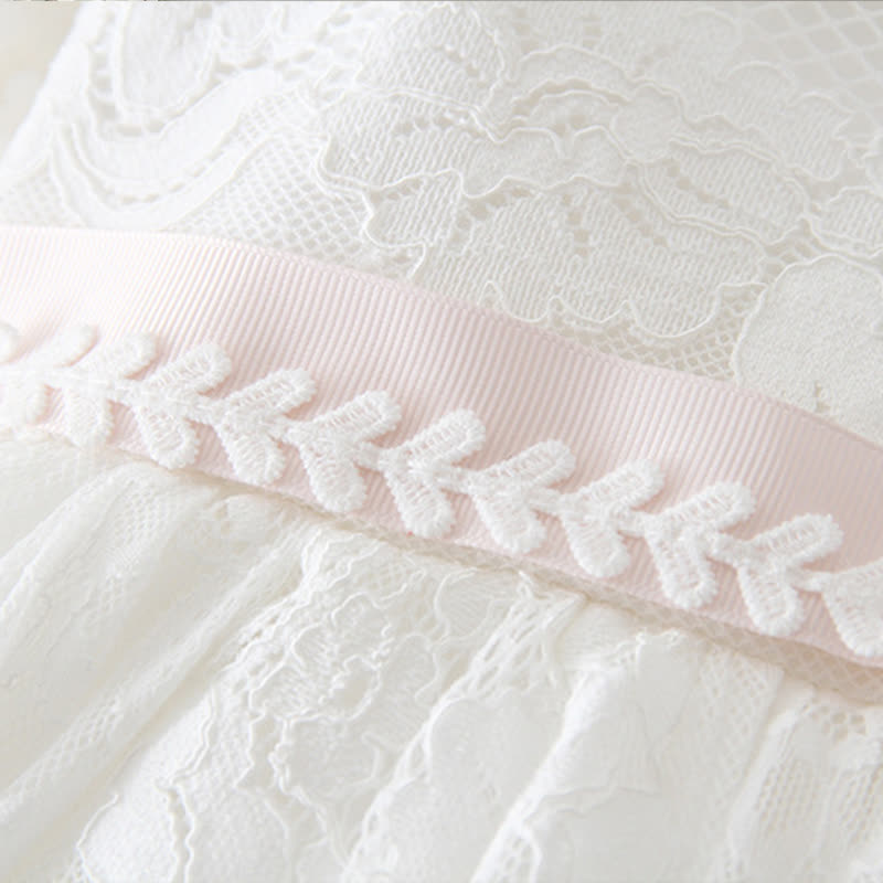 Lace Sash Short Sleeve Maxi Dresses - image 5