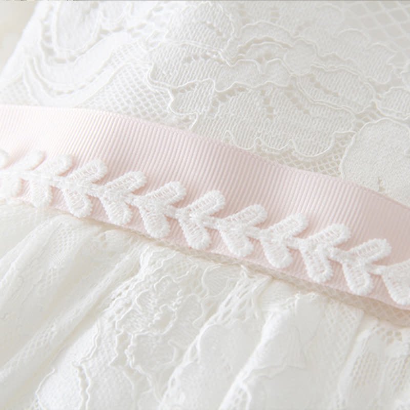 Lace Sash Short Sleeve Maxi Dresses - image 5