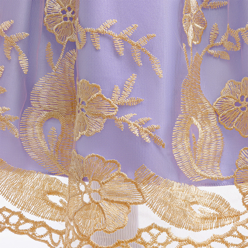 Mesh Lace Bow Lace Imitation Pearls Short Sleeve Mid-long Dresses - image 22