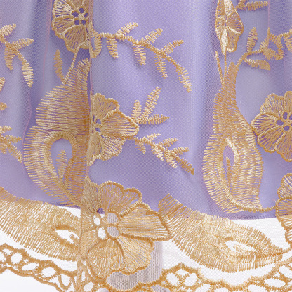 Mesh Lace Bow Lace Imitation Pearls Short Sleeve Mid-long Dresses - image 22