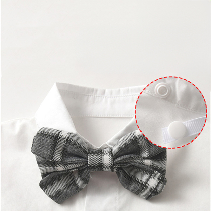 Cotton Bow Long Sleeve Regular 3-piece Formal Suit - image 15