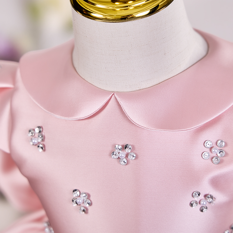 Satin Sequins Short Sleeve Mid-long Dresses - image 8