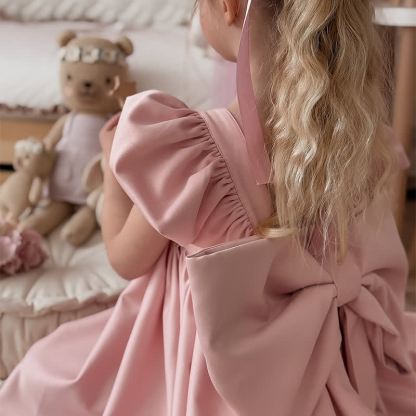 Satin Bow Sleeveless Mid-long Dresses - image 6