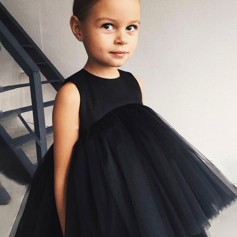 Mesh Folds Fluffy Sleeveless Mid-long Dresses - image 4