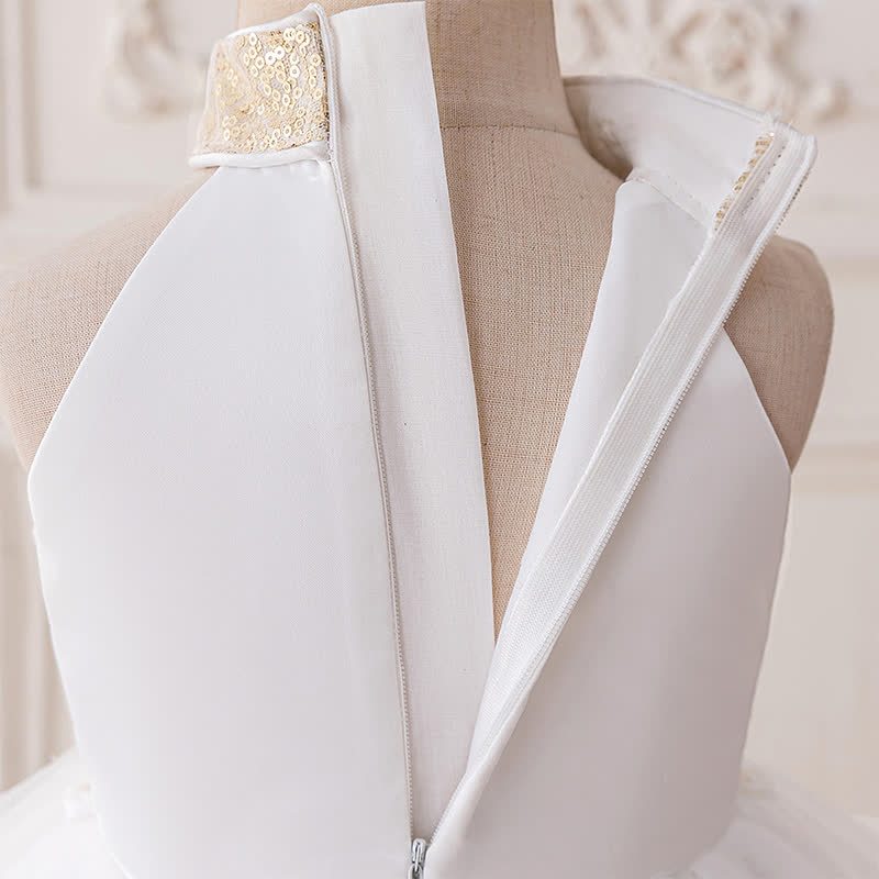 Mesh Bow Sequins Sleeveless Maxi Dresses - image 14