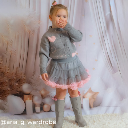 [Archive Sale] Knitting Embellished Long Sleeve Short Two-piece Set - image 13