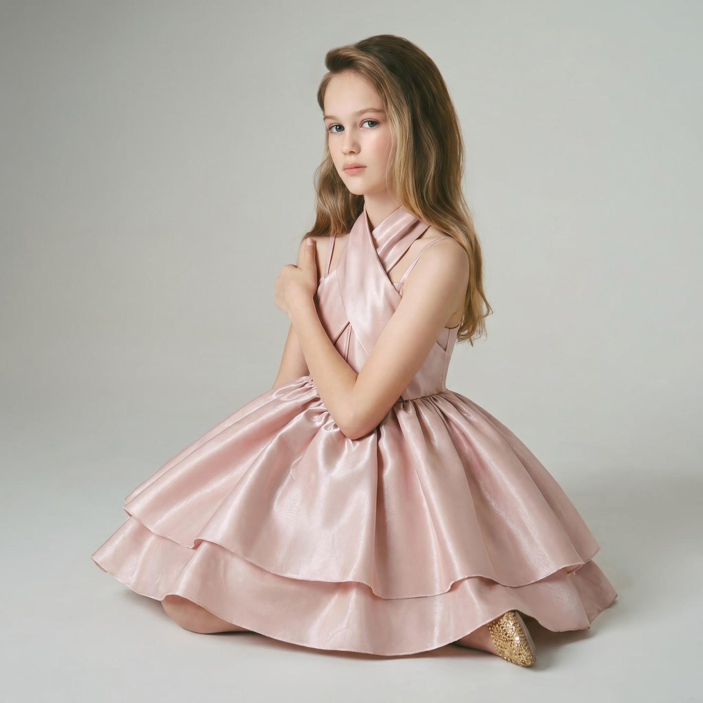 Satin Cross Sleeveless Midi Dresses - image 5
