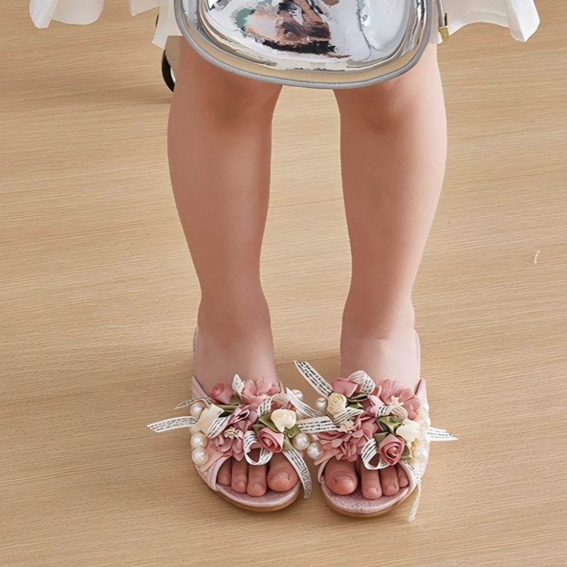 Solid Rosette Open Toe Slippers - image 5