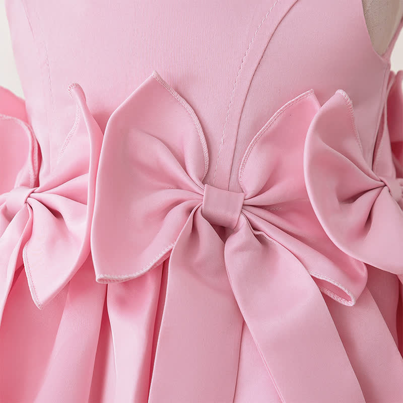 Satin Bow Sleeveless Midi Dresses - image 4