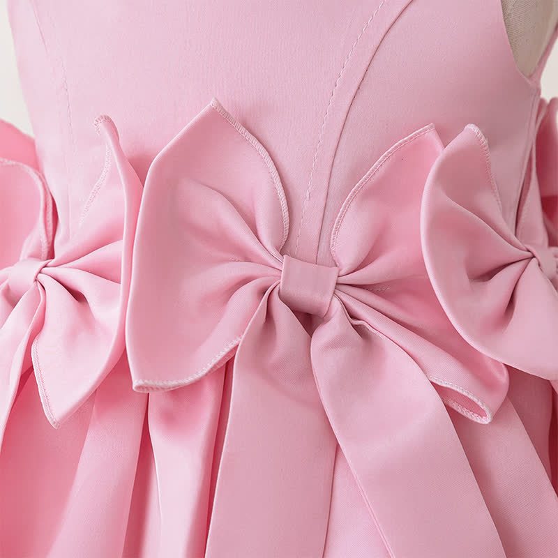 Satin Bow Sleeveless Midi Dresses - image 4