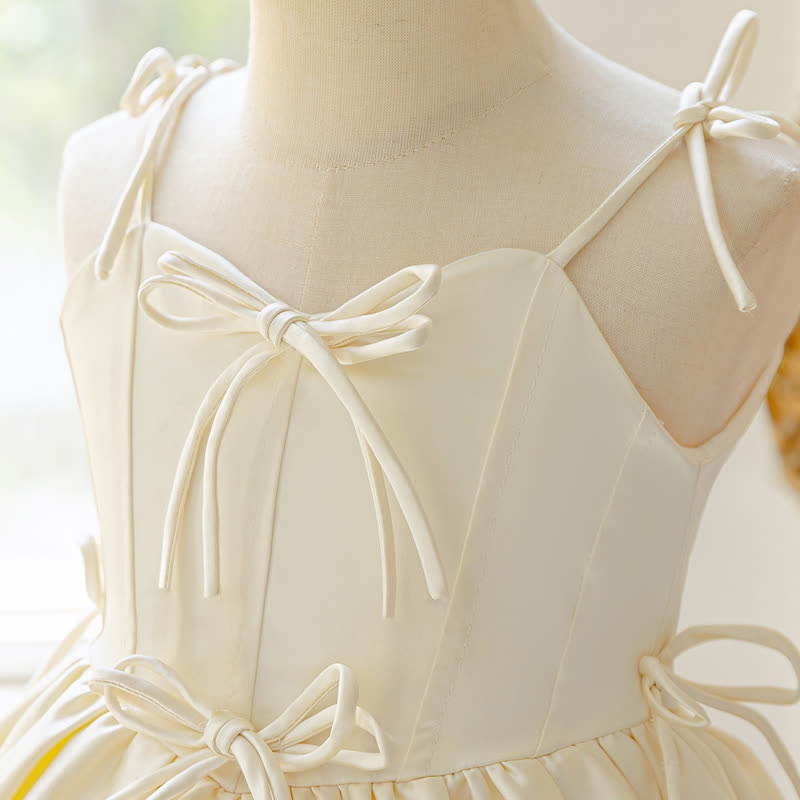 Satin Bow Sleeveless Midi Dresses - image 6