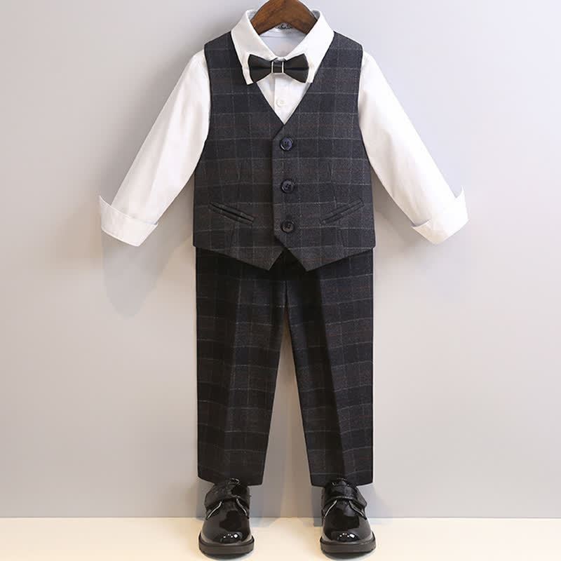 Chemical Fiber Blend Buckle Long Sleeve Regular 5-piece Formal Suit - image 16