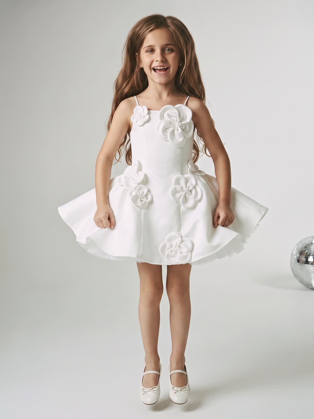 Satin Rosette Sleeveless Short Dresses - image 7