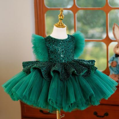 Mesh Folds Sequins Sleeveless Mid-long Dresses - image 3