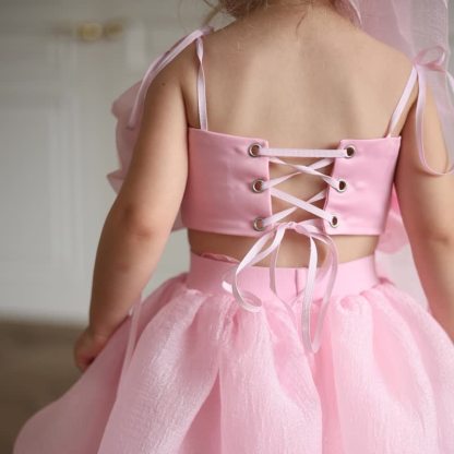 Chemical Fiber Blend Rosette Sleeveless Midi Two-piece set - image 4