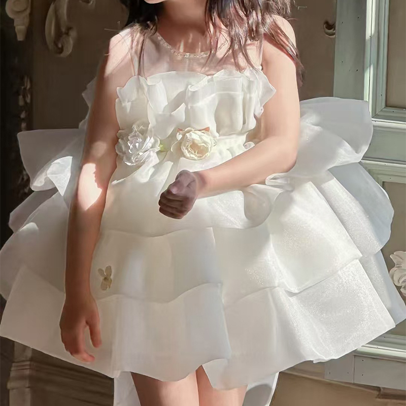 Organza Rosette Sleeveless Short Dresses - image 5