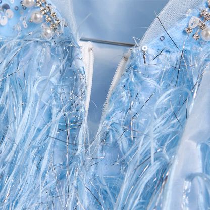 Beaded Tassel Puff Sleeve Mid-long Dresses - image 22