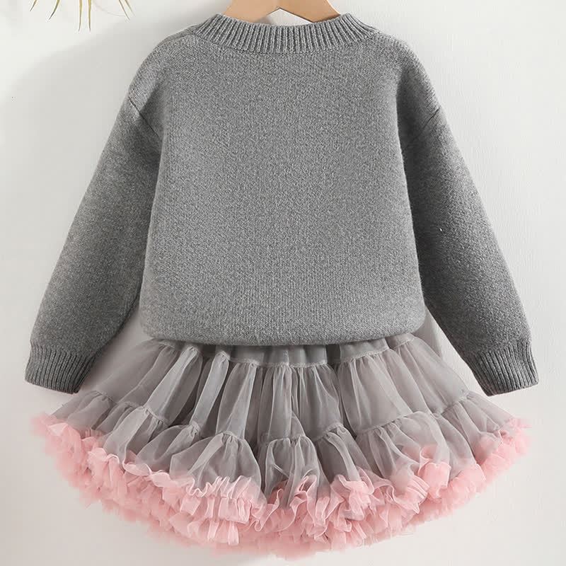 [Archive Sale] Knitting Embellished Long Sleeve Short Two-piece Set - image 6