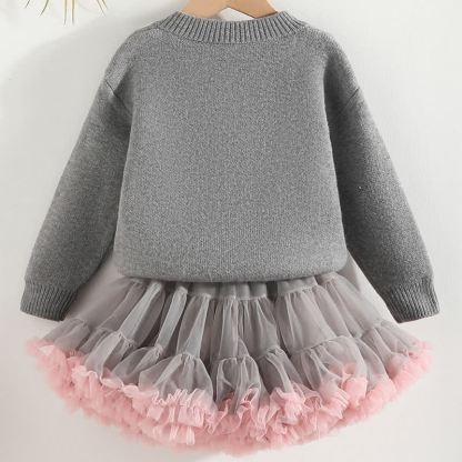 [Archive Sale] Knitting Embellished Long Sleeve Short Two-piece Set - image 6