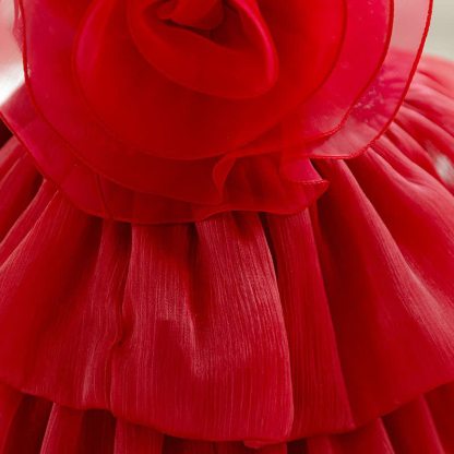 Chemical Fiber Blend Folds Rosette Sleeveless Midi Dresses - image 6