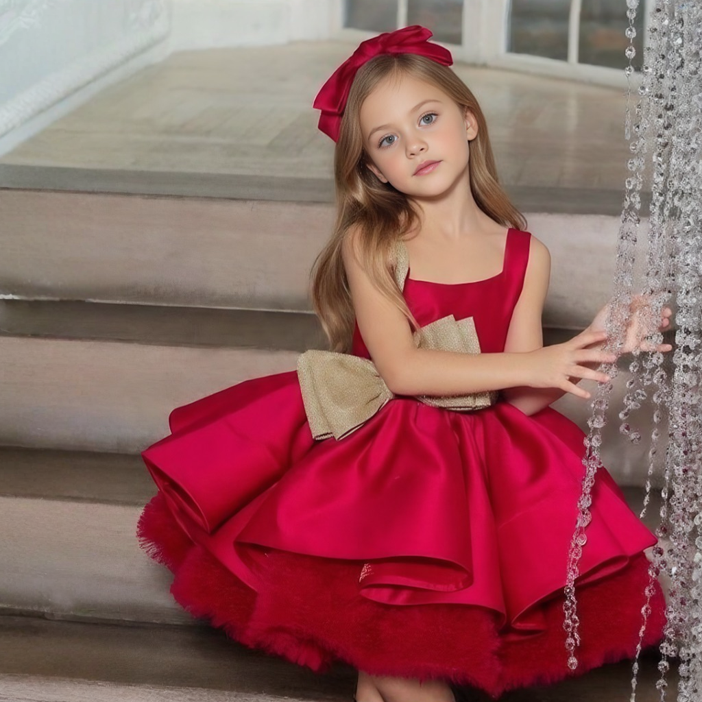 Satin Bow Sleeveless Midi Dresses - image 3