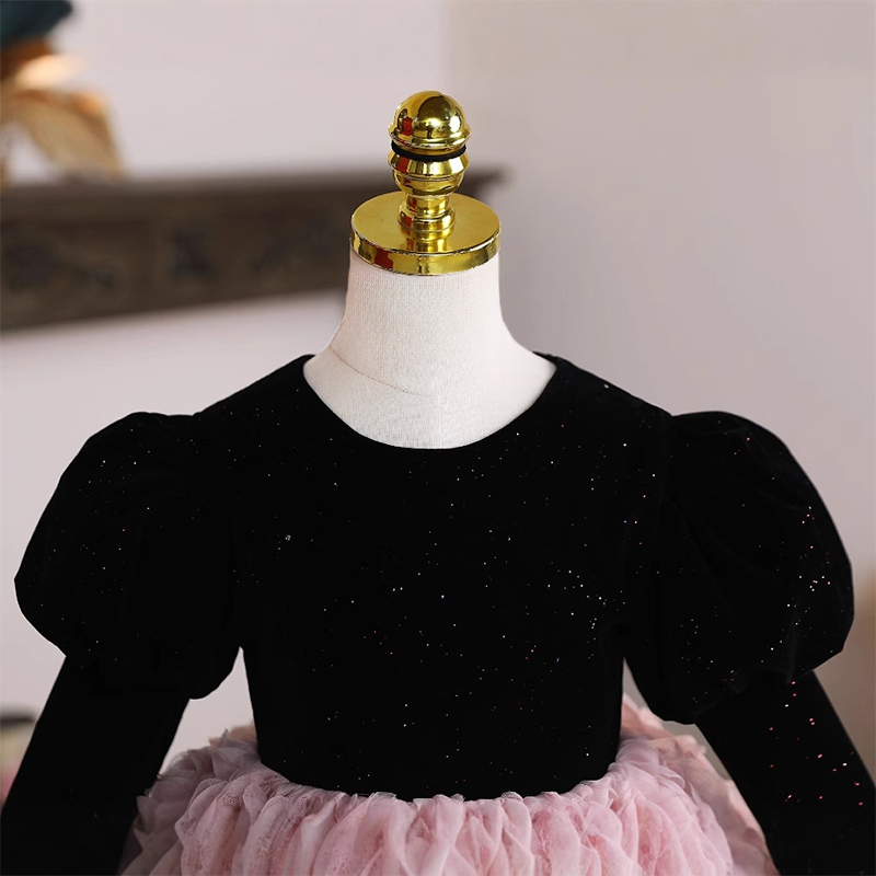 [Archive Sale] Velvet Rosette Long Sleeve Mid-long Dresses - image 11