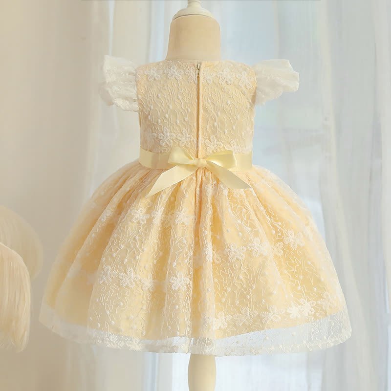 Lace Bow Cap Sleeve Midi Dresses - image 11