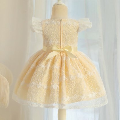 Lace Bow Cap Sleeve Midi Dresses - image 11