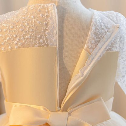 Embroidery Mesh Piping Long Sleeve Midi Dresses - image 5