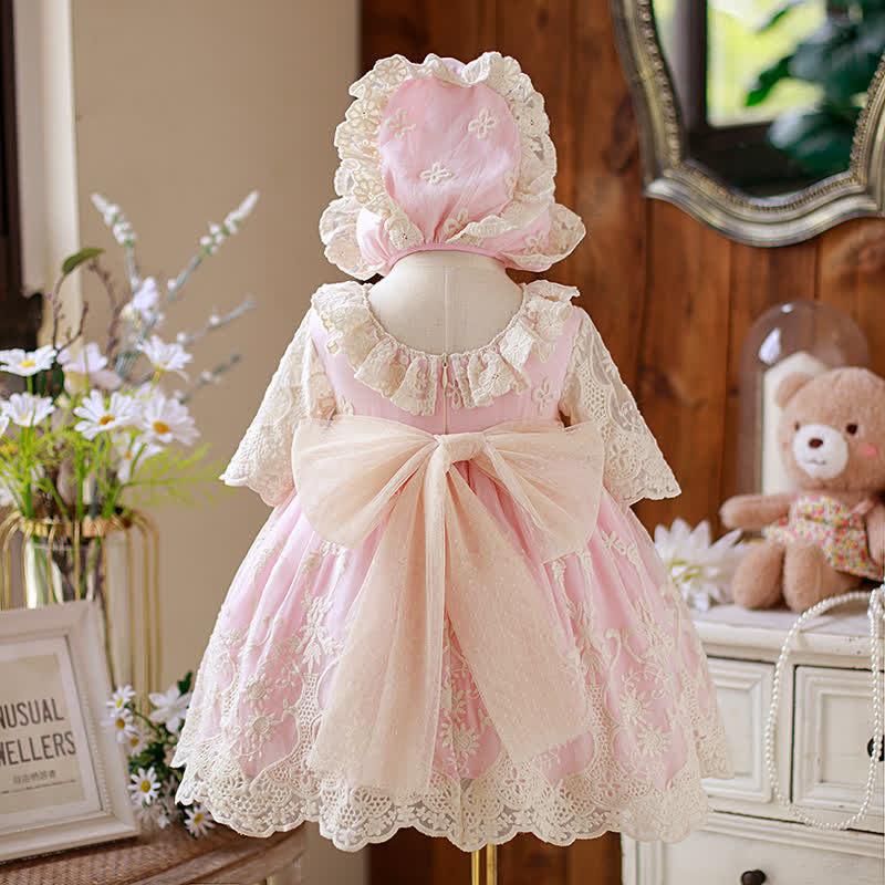Lace Bow Half Sleeve Midi Two-piece Set - image 7