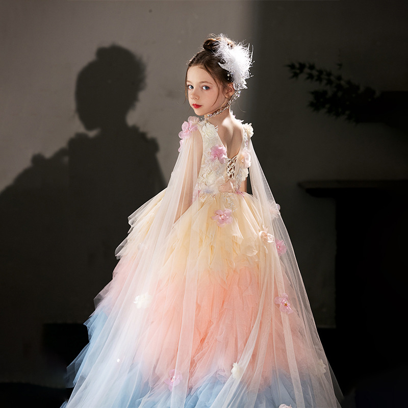 Mesh Rosette Folds Long Sleeves Maxi Dresses - image 6