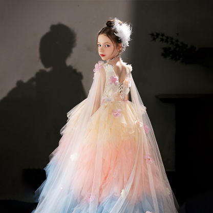 Mesh Rosette Folds Long Sleeves Maxi Dresses - image 6